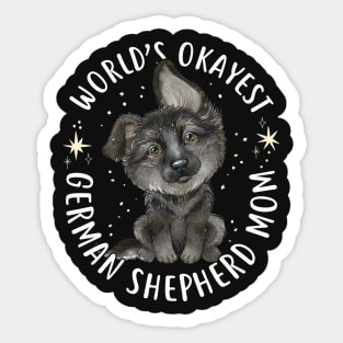 World's Okayest Black German Shepherd Mom Sticker